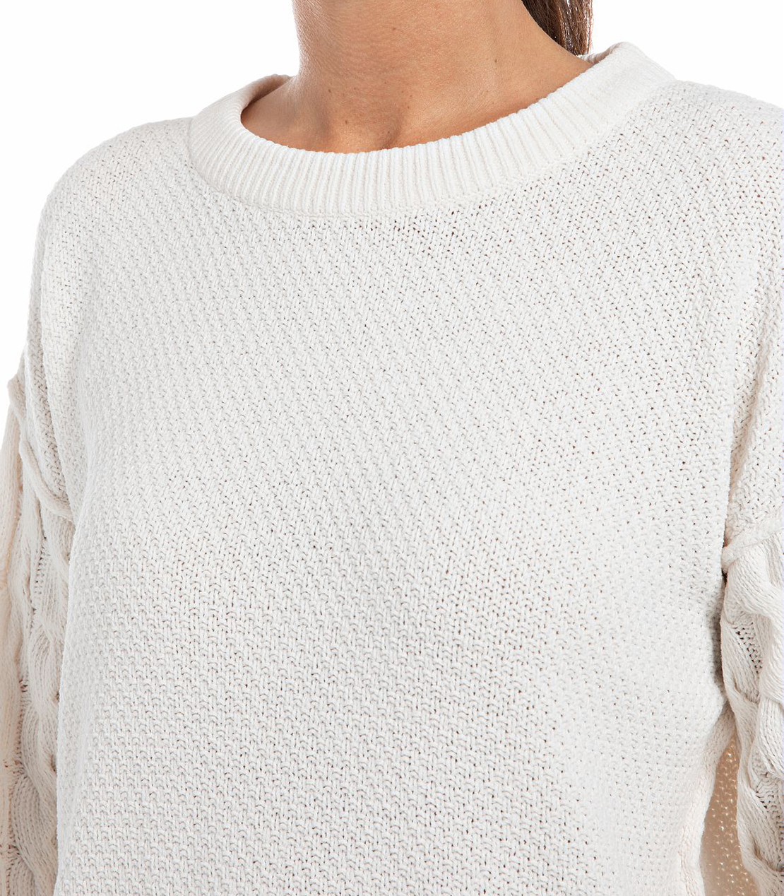 コットンプルオーバーニット 詳細画像 ホワイト 3